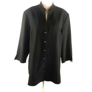 Susan Graver Style Women's Blazer Black Size Large Quarter Sleeve Career